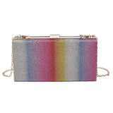Crystal Diamond Square Box Hand Bag Crossbody Shoulder Bag