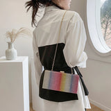 Crystal Diamond Square Box Hand Bag Crossbody Shoulder Bag