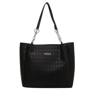 Large Capacity PU Leather Single Shoulder Bag Women Retro Tote