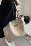 Large Capacity PU Leather Single Shoulder Bag Women Retro Tote