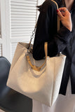 Large Capacity PU Leather Single Shoulder Bag Women Retro Tote