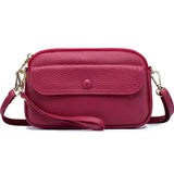 Women's Crossbody Bag Litchi Grain Cow Leather Small Shoulder Messenger Bag