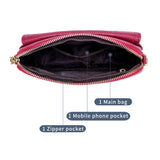 Women's Crossbody Bag Litchi Grain Cow Leather Small Shoulder Messenger Bag