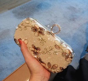 Embroidery Finger Rings Evening Bag Wedding Shoulder Bag