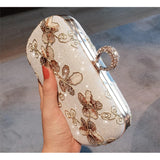 Embroidery Finger Rings Evening Bag Wedding Shoulder Bag