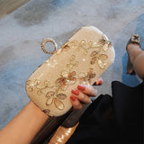 Embroidery Finger Rings Evening Bag Wedding Shoulder Bag