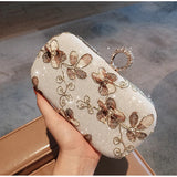Embroidery Finger Rings Evening Bag Wedding Shoulder Bag