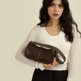 Retro Rivet Pu Leather Underarm Bag Coffee Totes