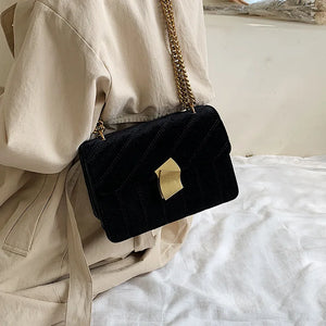 Vintage Velvet Chain Evening Clutch Bag Crossbody Bags Women Shoulder