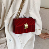 Vintage Velvet Chain Evening Clutch Bag Crossbody Bags Women Shoulder