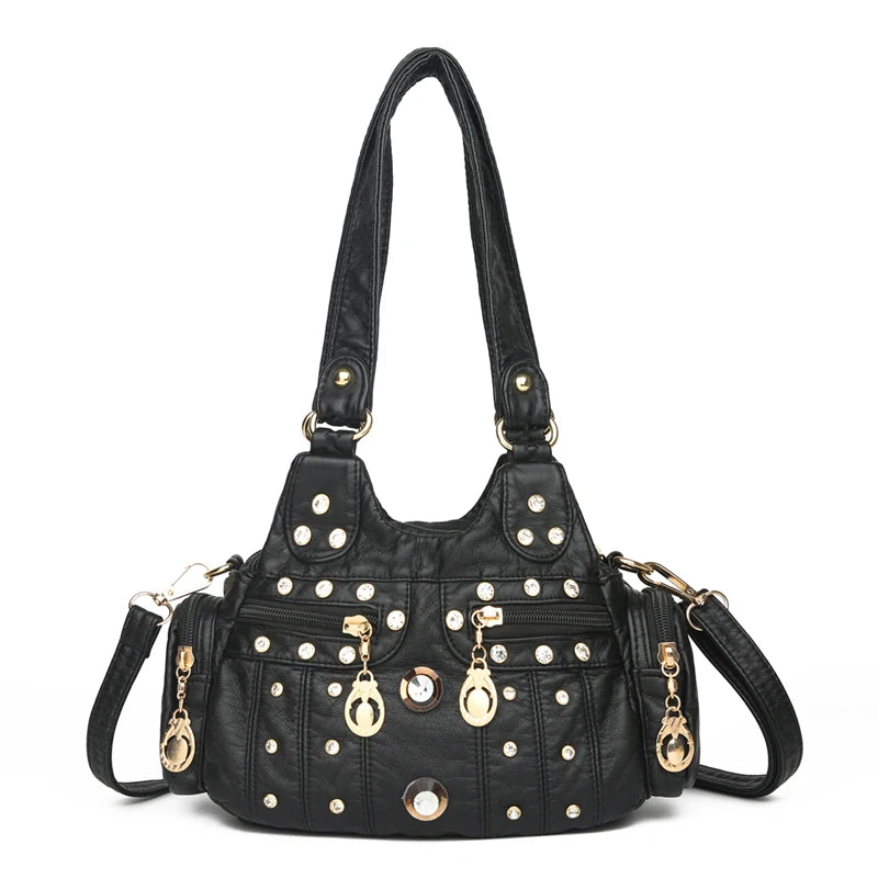 Small Crossbody Women Bag PU Leather Casual Messenger Bag