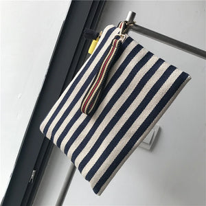 Women Clutch Envelope Bag Tassel Handbag Stripe Evening Purse