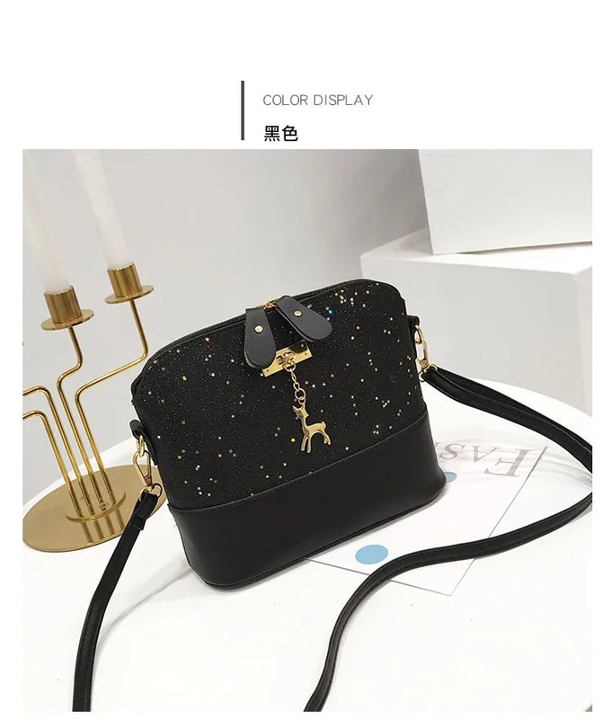 Leather Women Crossbody Shoulder Messenger Bags Shell Shape Lady Mini Bag