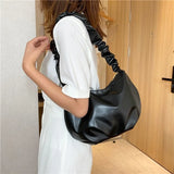 Soft Leather Women Hobos Crossbody Bag Vintage Underarm Bag