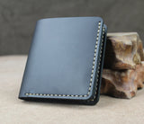 Crazy Horse Leather Wallet Men Small Wallet Coffee