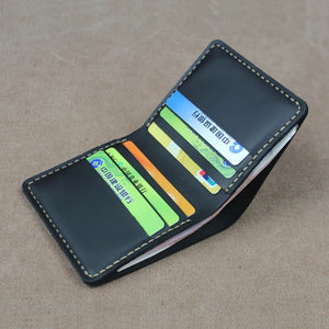 Crazy Horse Leather Wallet Men Small Wallet Coffee