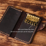 Leather Key Holder Men Women Smart Key Case Organizer