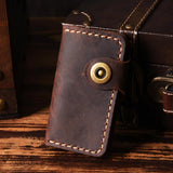 Leather Key Holder Men Women Smart Key Case Organizer
