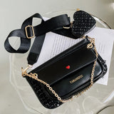 Women's 2 Pcs Shoulder Bag Set Casual Chain Crossbody Messenger Bags