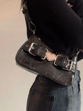 Metal Heart Y2K Novelty Punk School Shoulder Handbags For Ladies