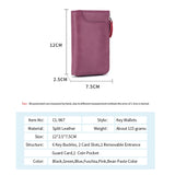 Leather Key Case Holder Key Wallet Men Women Key Pouch Organizer