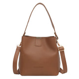 Ladies Bucket PU Leather Shoulder Bag Large Capacity Women's Messenger Bag