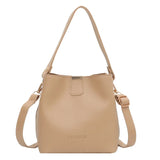 Ladies Bucket PU Leather Shoulder Bag Large Capacity Women's Messenger Bag