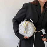 Circular Handbag High PU Leather Shopping Shoulder Bag Crossbody Bags