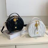 Circular Handbag High PU Leather Shopping Shoulder Bag Crossbody Bags