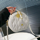 Circular Handbag High PU Leather Shopping Shoulder Bag Crossbody Bags
