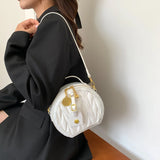 Circular Handbag High PU Leather Shopping Shoulder Bag Crossbody Bags