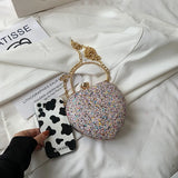 Heart Shape Evening Clutch Bag Sequin Women Mini Party Purses Chain Bag