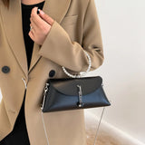 Rhinestone Ring Chain Shoulder Bag for Women Small Crossbody Bag