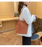 Suede Leather Bucket Bag Women's Shoulder Bag