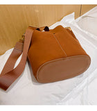 Suede Leather Bucket Bag Women's Shoulder Bag