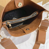 Suede Leather Bucket Bag Women's Shoulder Bag