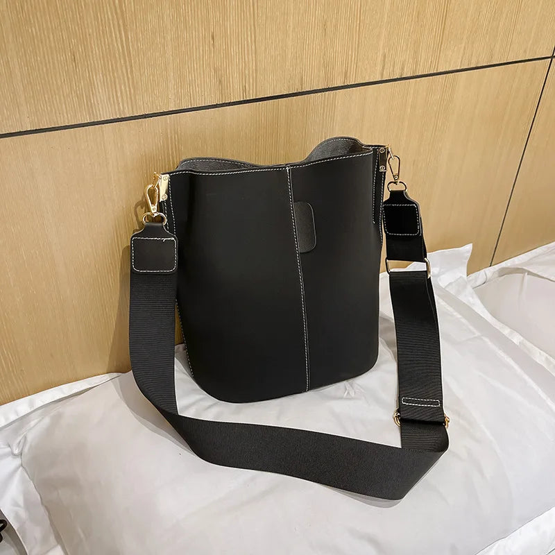 Suede Leather Bucket Bag Women's Shoulder Bag