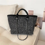 Canvas Shoulder Bag Large Capacity Casual Tote