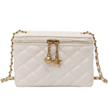 Lattice Box Crossbody Bag Leather Women Handbag Shoulder Bag