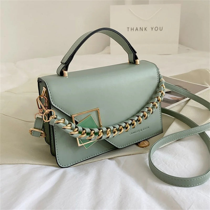 Women's Leather Shoulder Bag Crossbody Handbag Clutch High Chain Bag