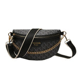 Stylish Printed PU Leather Chain Waist Bag for Women