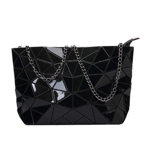 Luminous Women Shoulder Bag Geometric Handbags Chain Messenger Clutch Tote