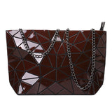 Luminous Women Shoulder Bag Geometric Handbags Chain Messenger Clutch Tote