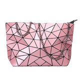 Luminous Women Shoulder Bag Geometric Handbags Chain Messenger Clutch Tote
