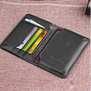 Men Women Family Leather Passport Cover Holder for Travel