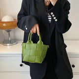 Mini Square Weave Bag Leather Shoulder Crossbody Bag for Women