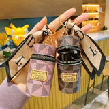 Mini Lipstick Bag Silk Ribbon Key Chain for Women