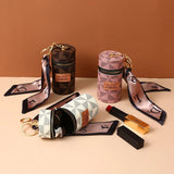 Mini Lipstick Bag Silk Ribbon Key Chain for Women