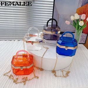 Clear PVC Jelly Party Bag Chunky Clutch Handbag