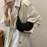 Half-moon PU Leather Armpit Bag for Women